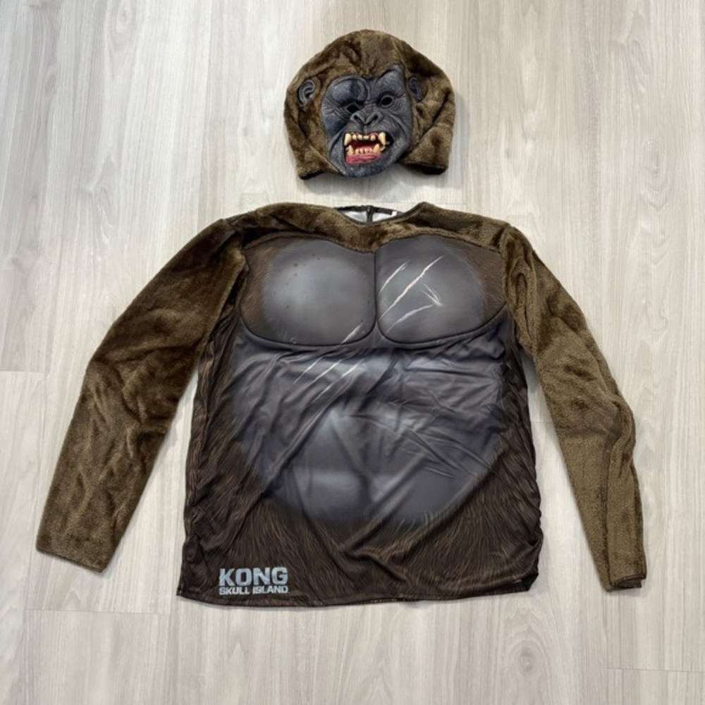 Kong Skull Island Costume Shirt & Mask Adult King Kong Halloween Size U